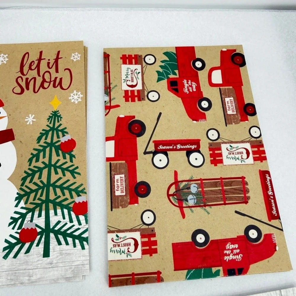 Hallmark Christmas Greeting Cards Buffalo Plaid Rustic Farmhouse Stationery Set